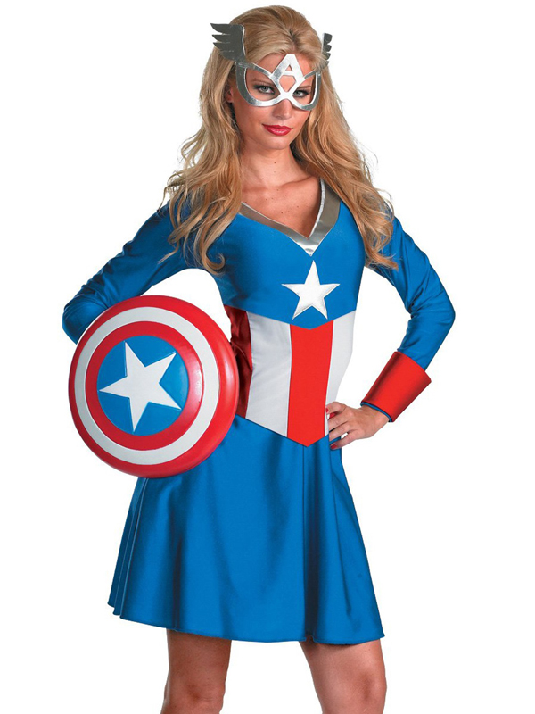Captain America Female Version Superhero Costume Halloween